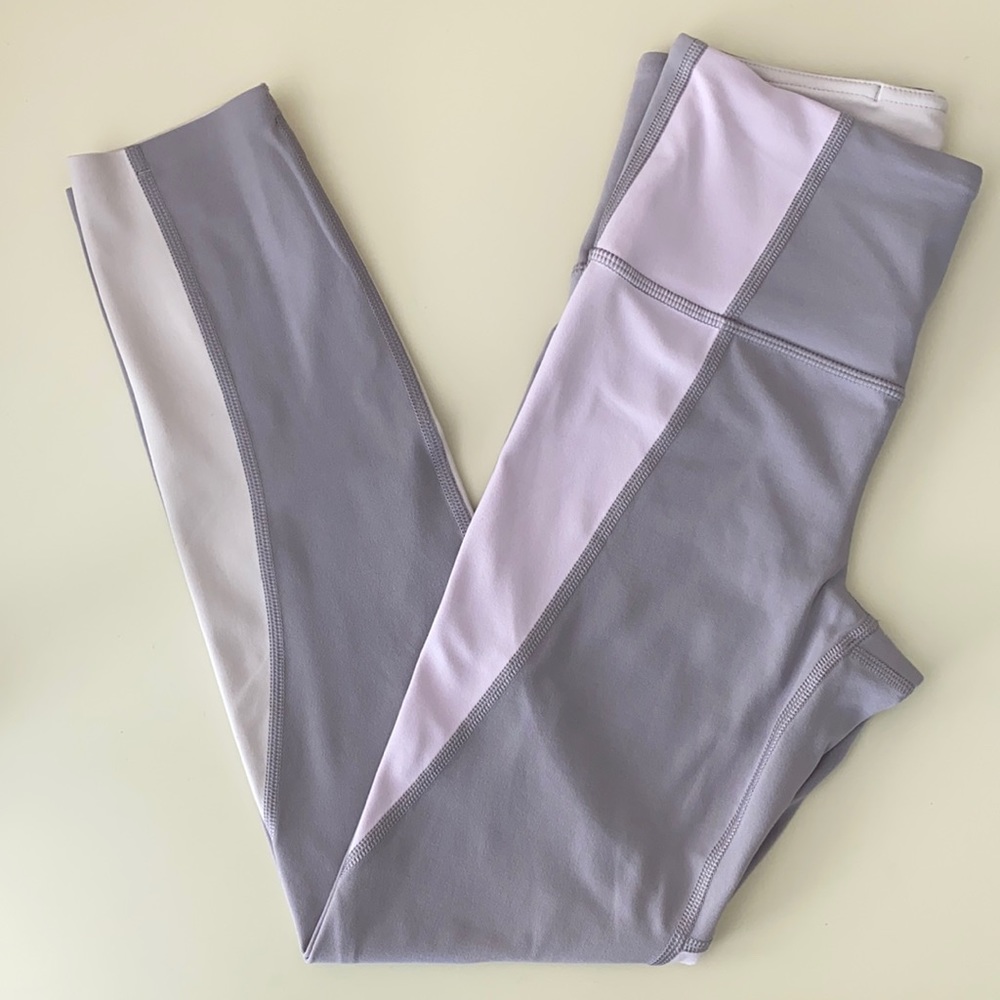 ATHLETA | Elation Asymmetrical 7/8 Tight in Powervita Colorblock Lilac Stone •XS - Picture 2 of 15